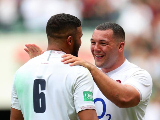 England team-mates Lewis Ludlam (left) and Ellis Genge