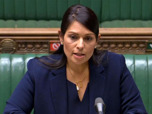 The home secretary addresses the Commons