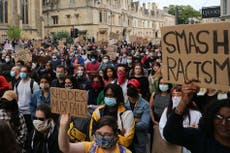 Oxford University protest: Crowd of demonstrators demand removal of Cecil Rhodes statue