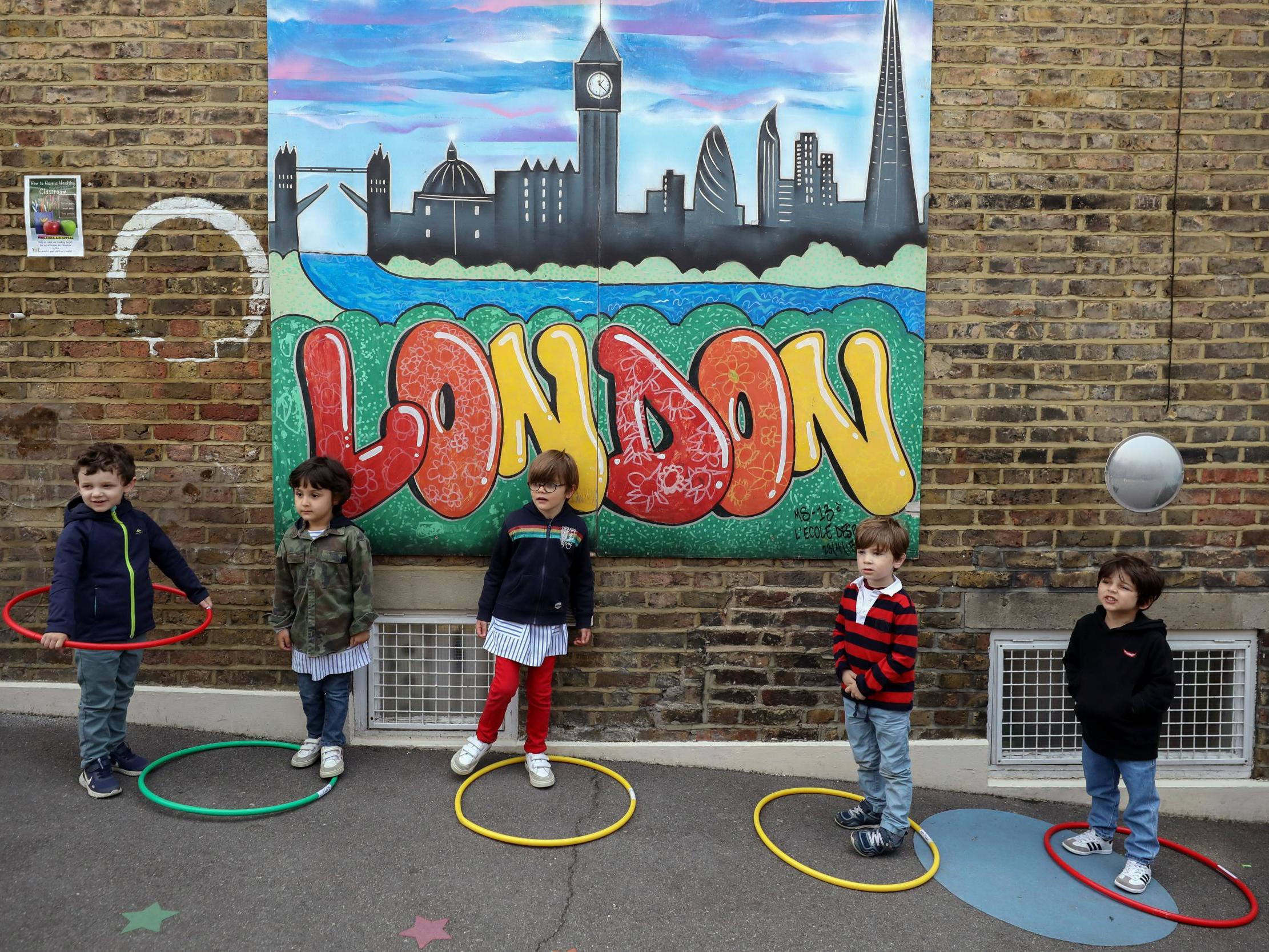 Primary school pupils at a school in London on 9 June, 2020.