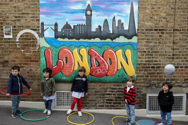 Primary school pupils at a school in London on 9 June, 2020.