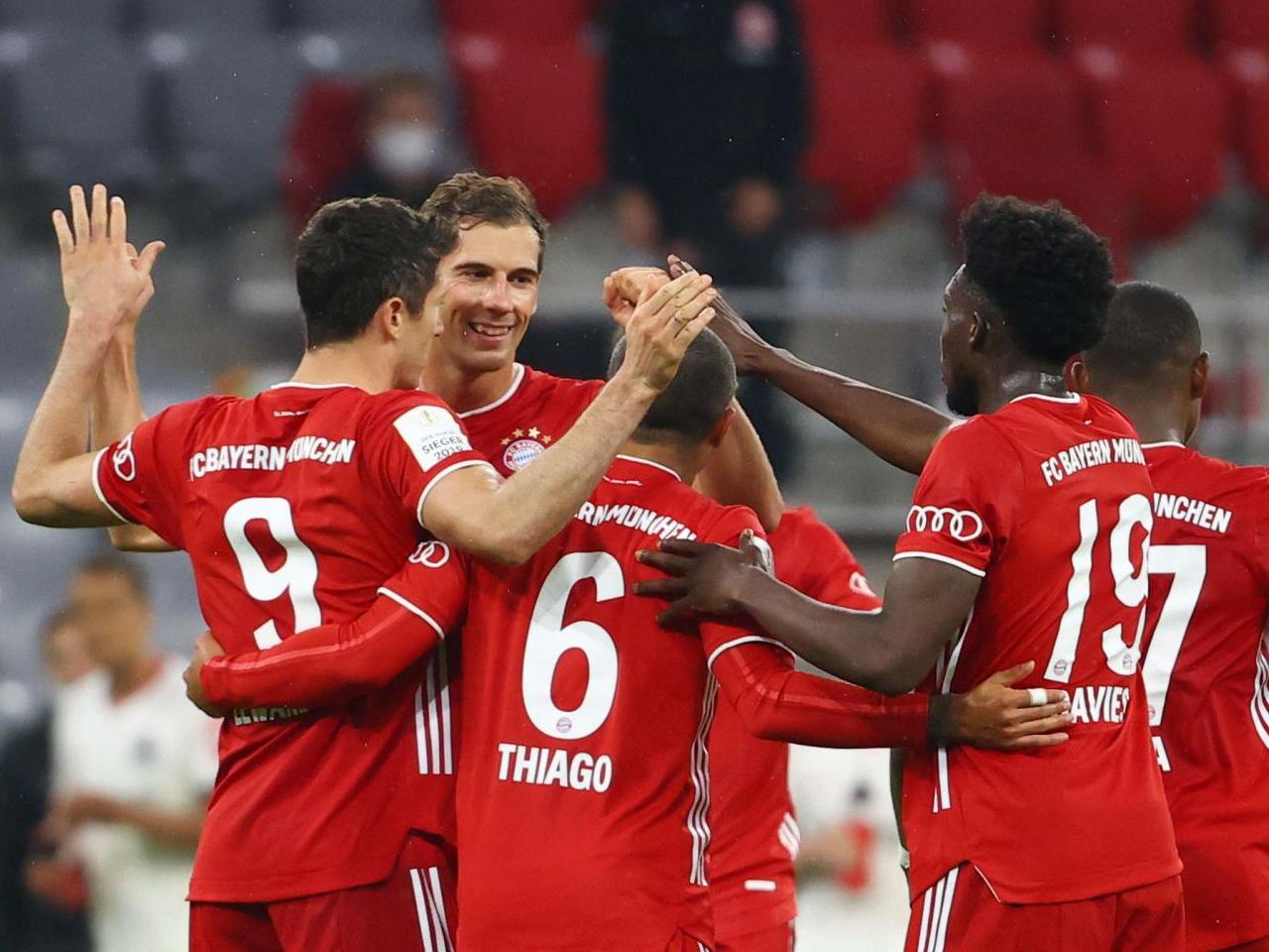 Bayern celebrate retaking the lead against Frankfurt