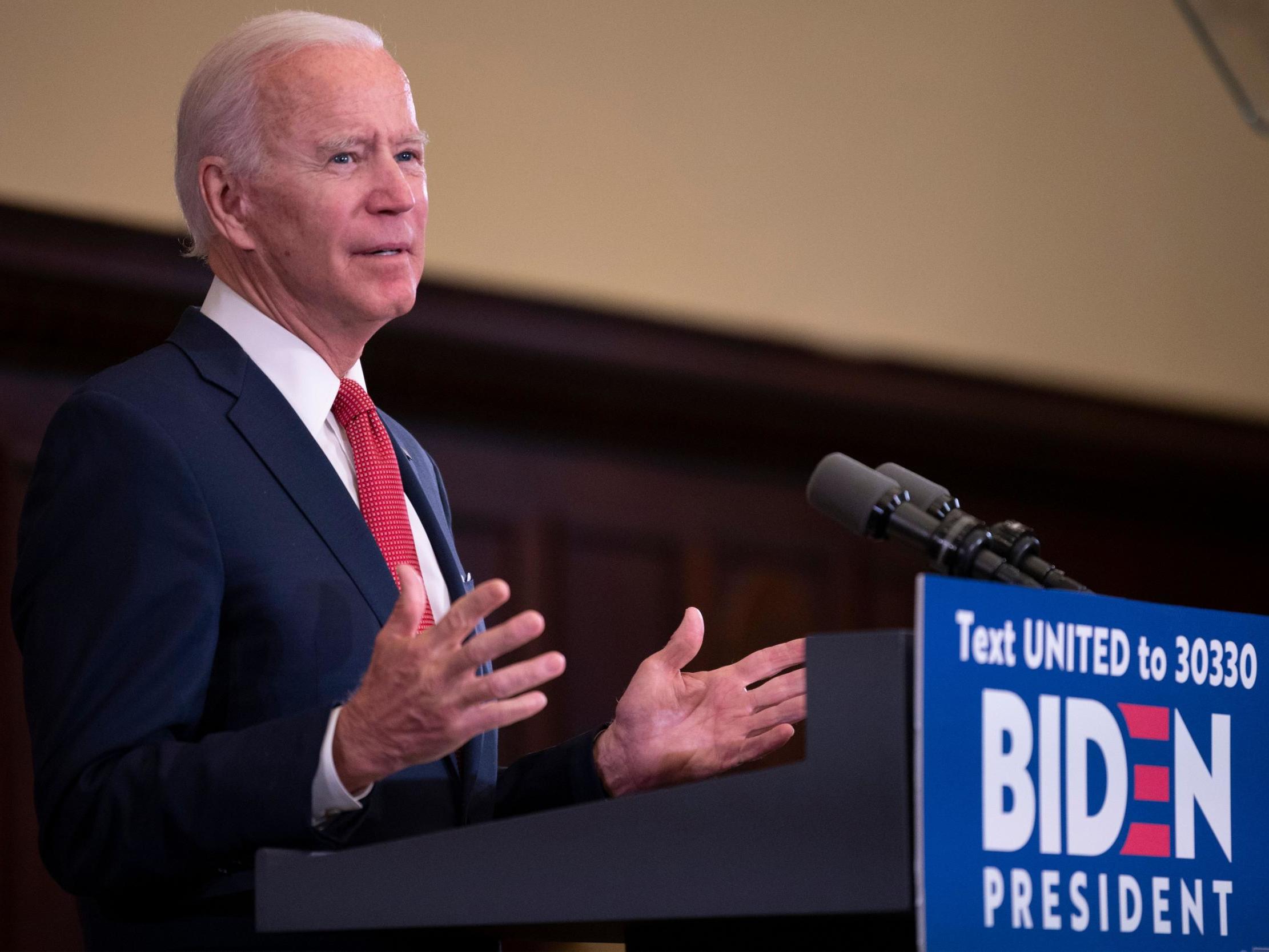 Joe Biden speaks about the unrest across the country from Philadelphia City Hall on June 2