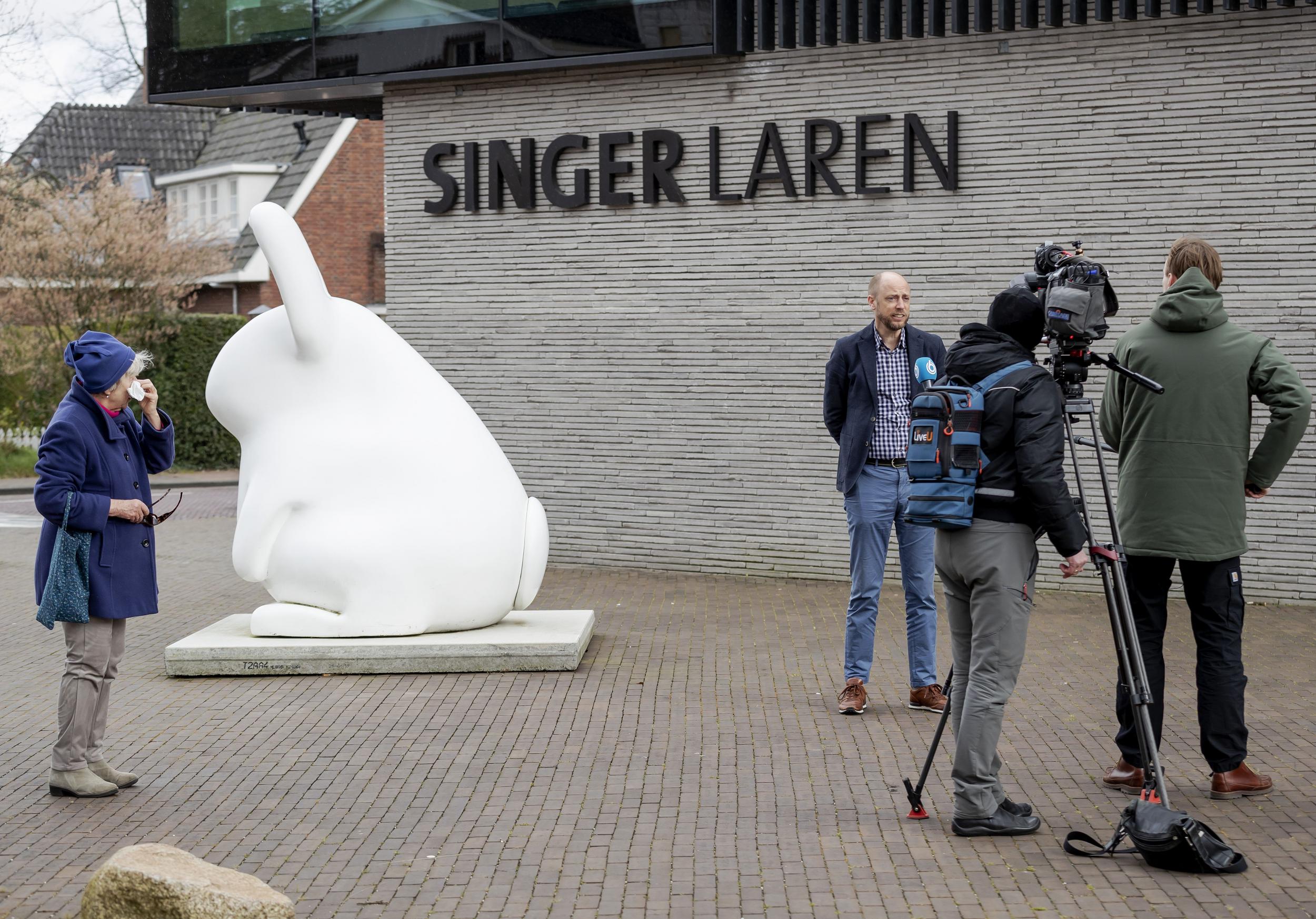 Museum director Evert van Os speaks to the press after the robbery took place