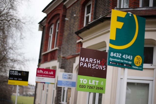 File photo dated 08/02/17 of a row of To Let estate agent signs placed outside houses in north London