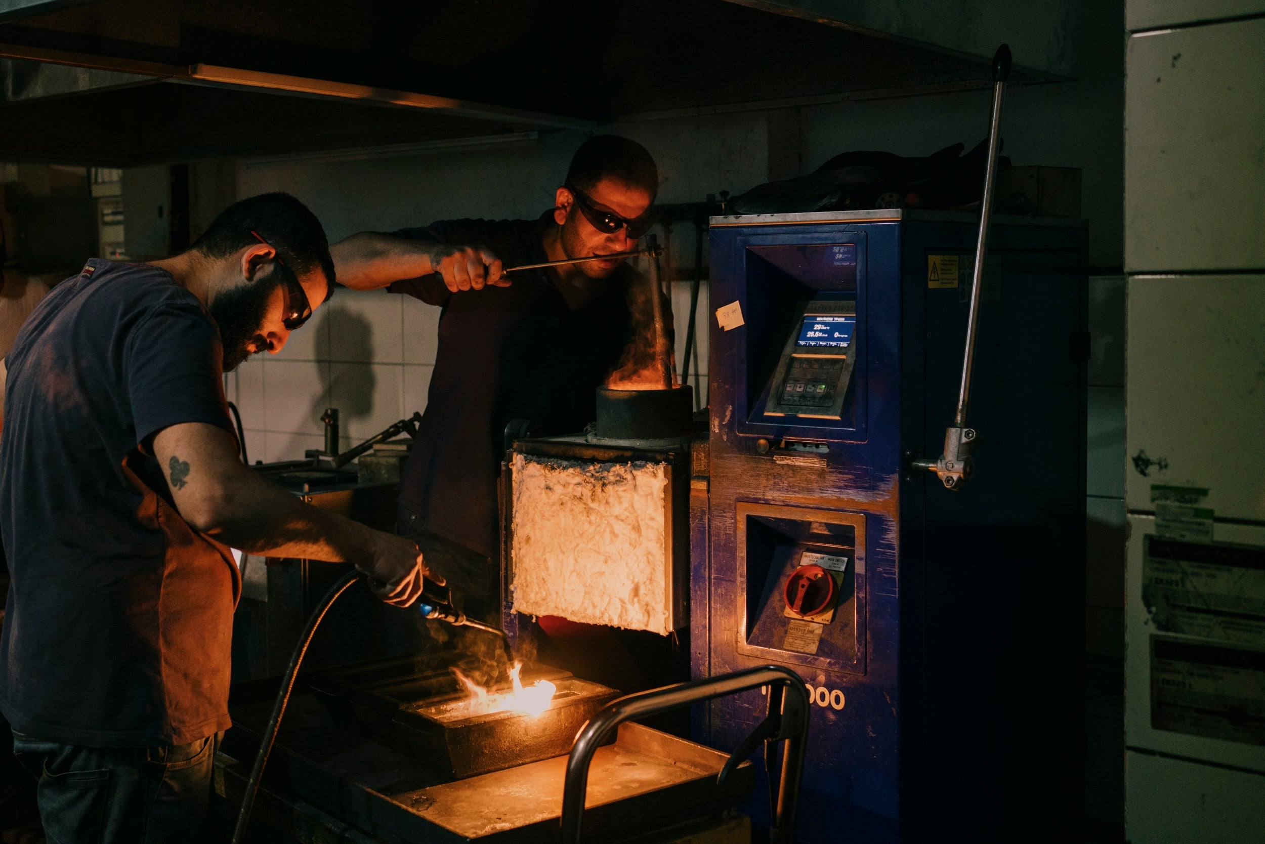 Gold is melted, then poured into moulds to make bars (Washington Post/Lorenzo Tugnoli)