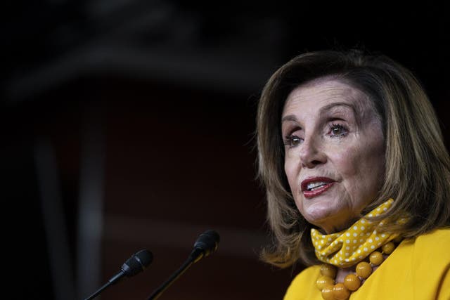 US Speaker of the House Rep. Nancy Pelosi speaks during a weekly news conference on 11 June
