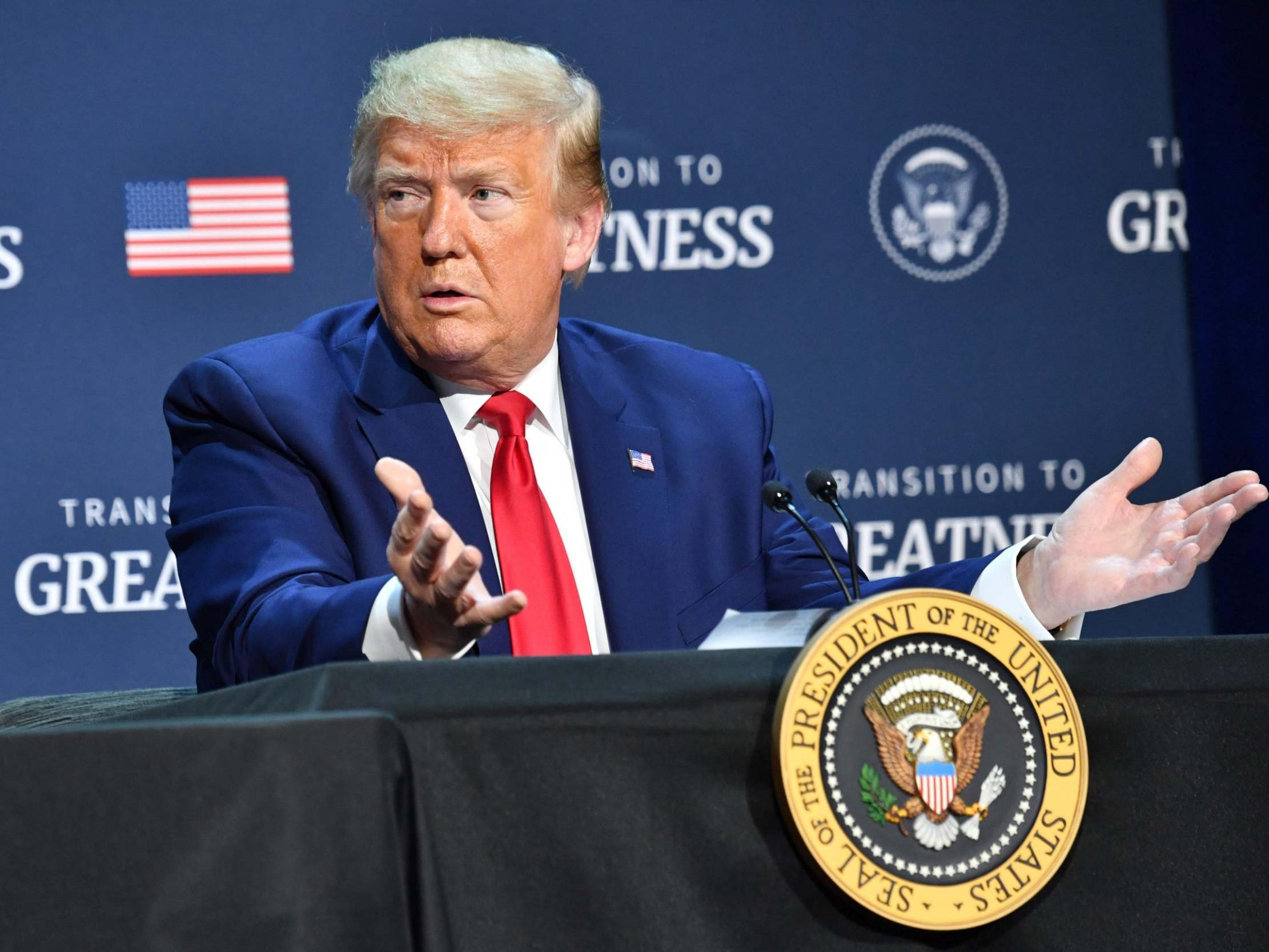 Trump news – live: President says police &apos;dominate with compassion&apos; and warns supporters attending Tusla rally they cannot sue if they catch coronavirus thumbnail