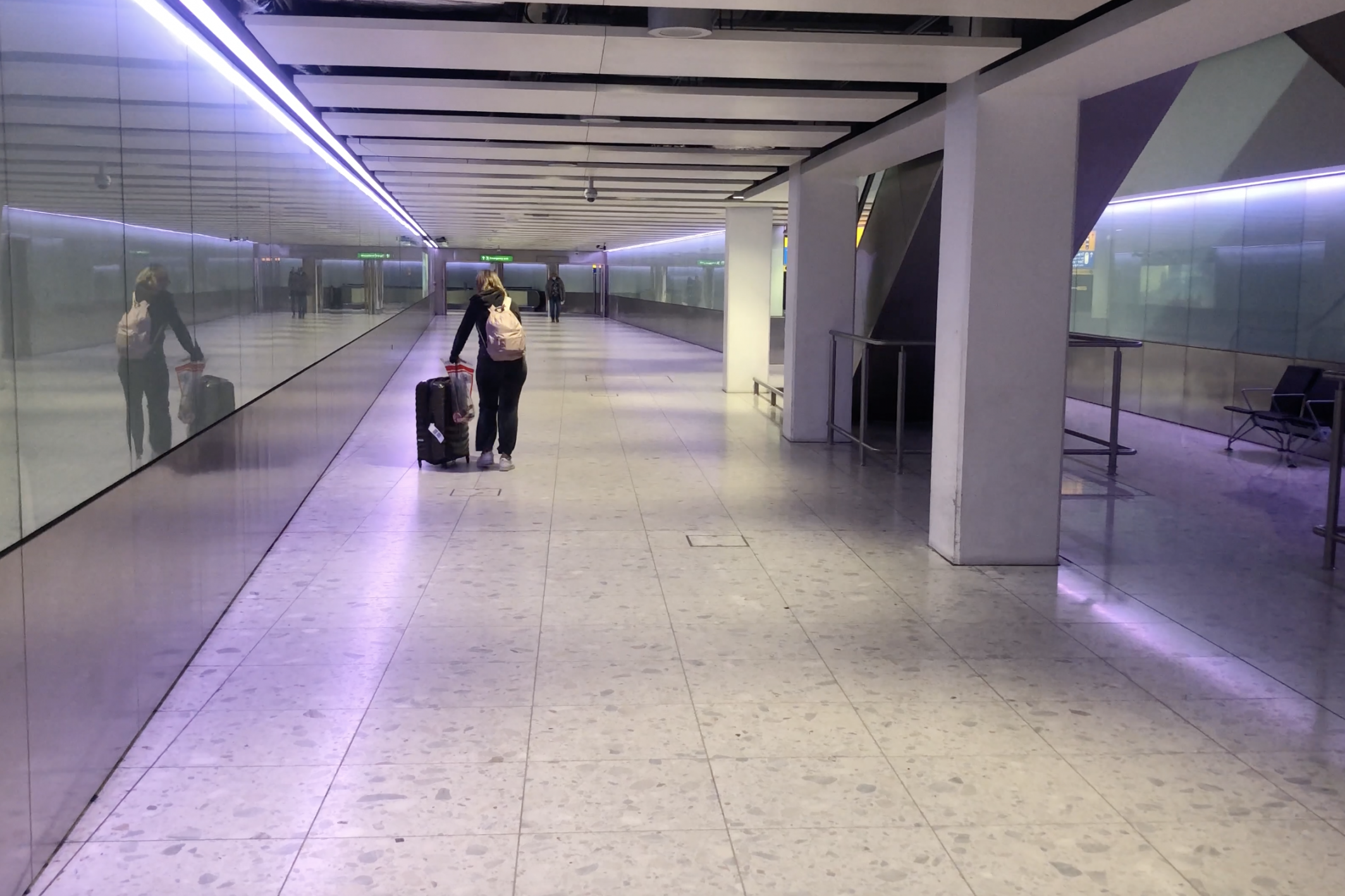 Welcome to Britain: Sophie from Norway heads for the Piccadilly Line at Heathrow airport