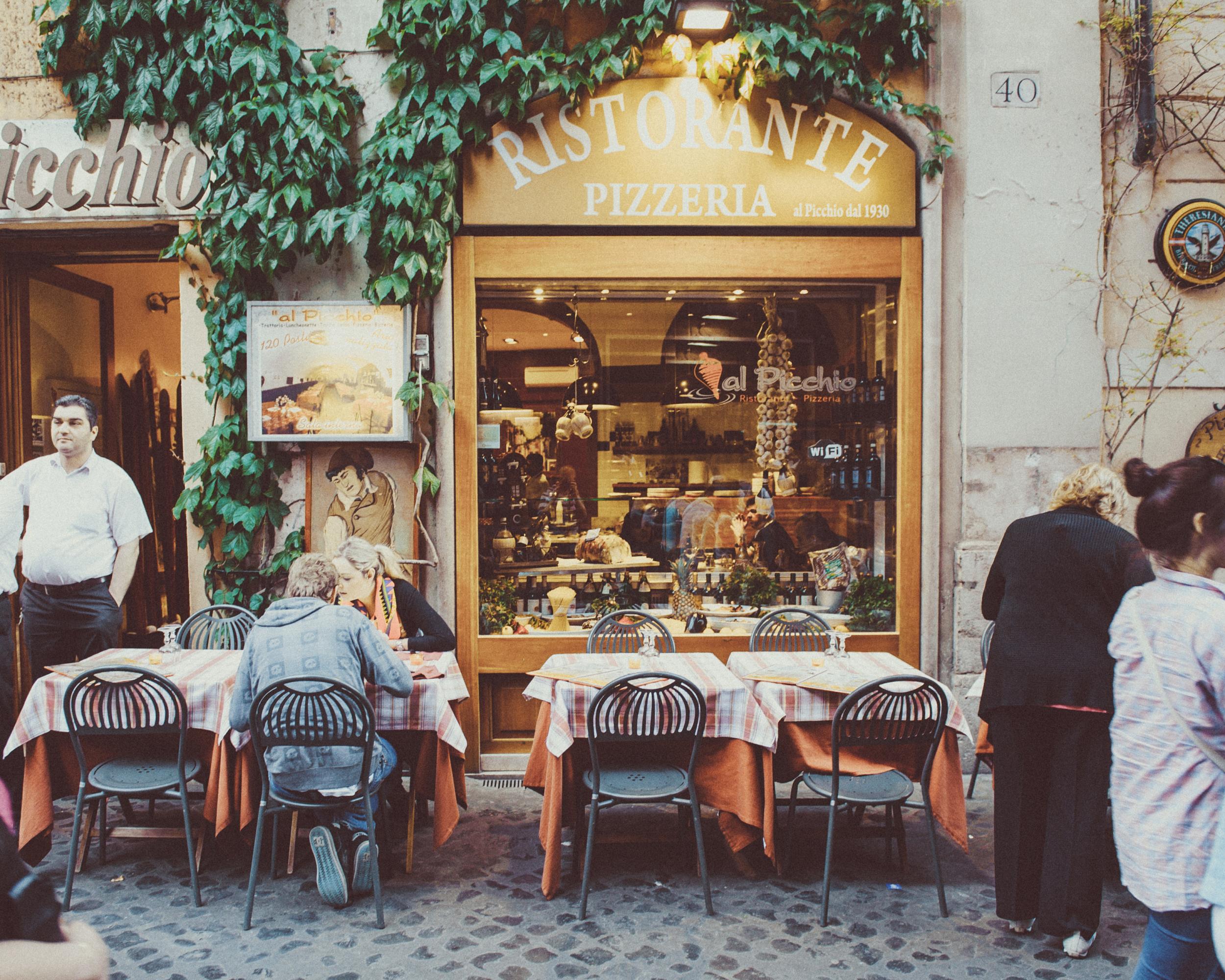 A pizzeria in Rome... the stuff holiday dreams are made of