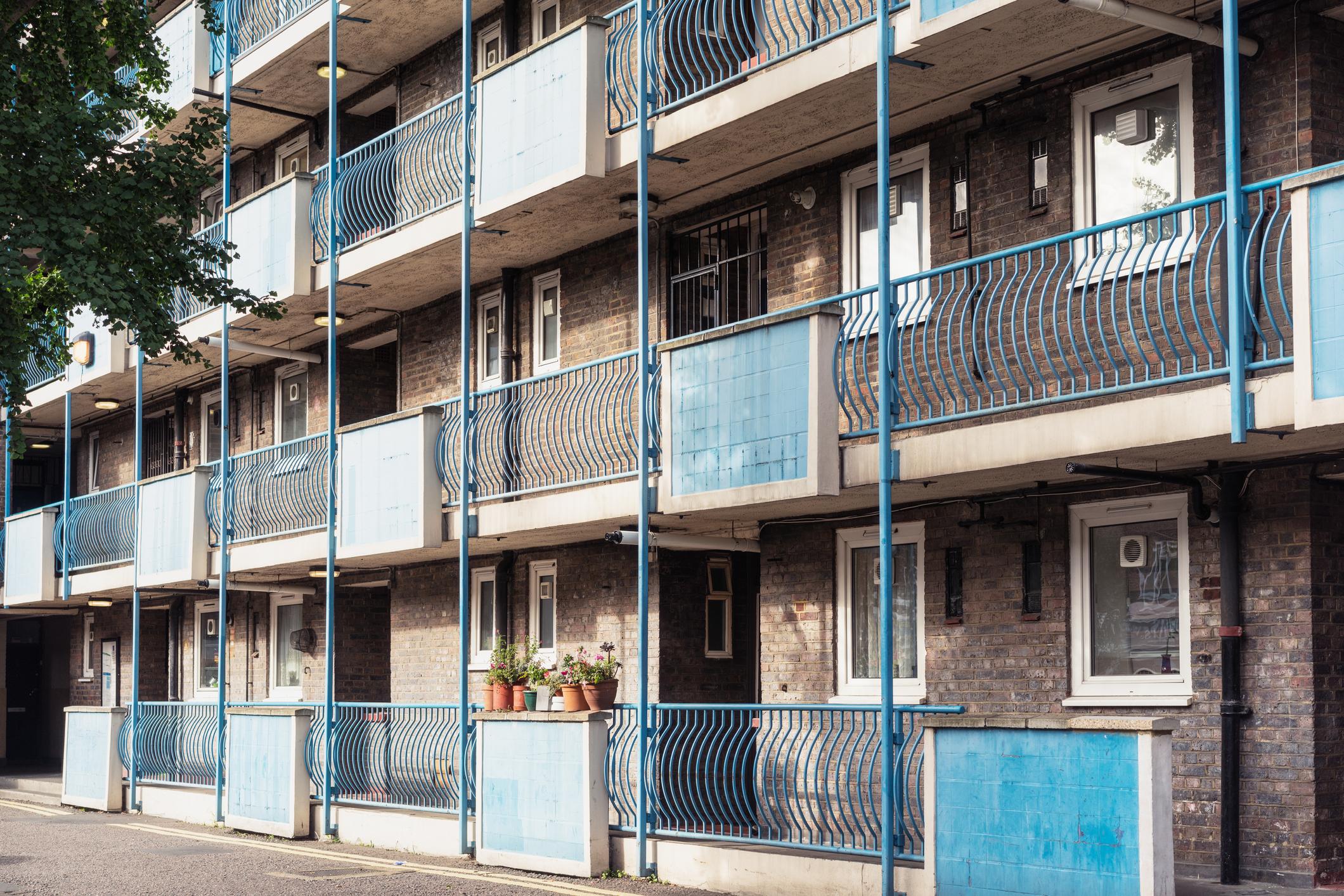 Apartments in a social housing block in east London