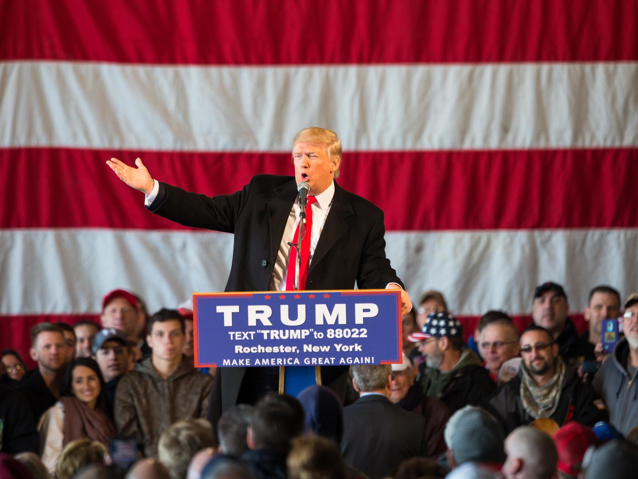 President Donald Trump during the 2016 US presidential campaign