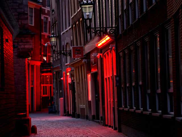 The famous red light district wears a deserted look