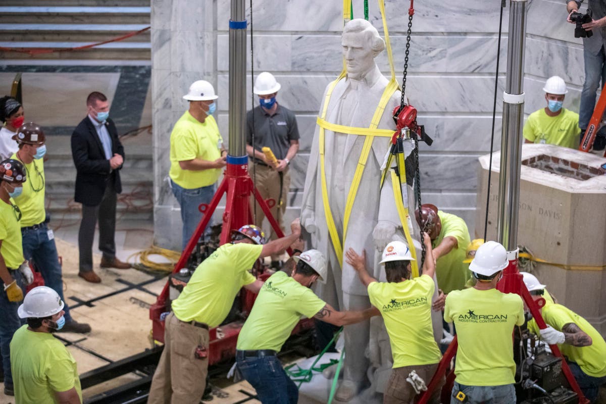 Statue of Confederate president Jefferson Davis removed from Kentucky capitol