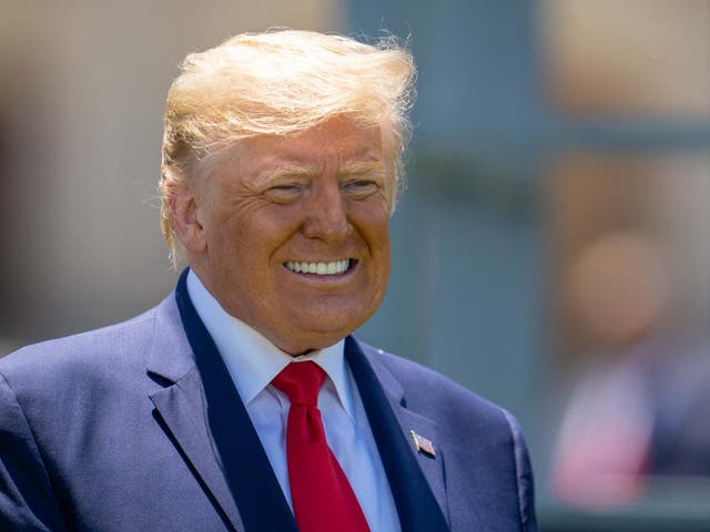 Donald Trump at the end of the commencement ceremony on June 13, 2020 in West Point, New York