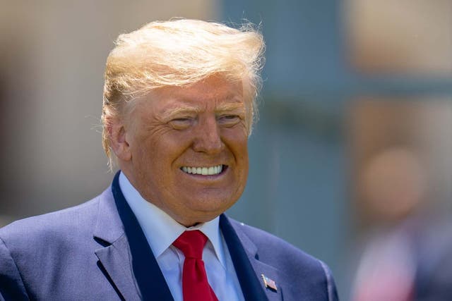 Donald Trump at the end of the commencement ceremony on June 13, 2020 in West Point, New York