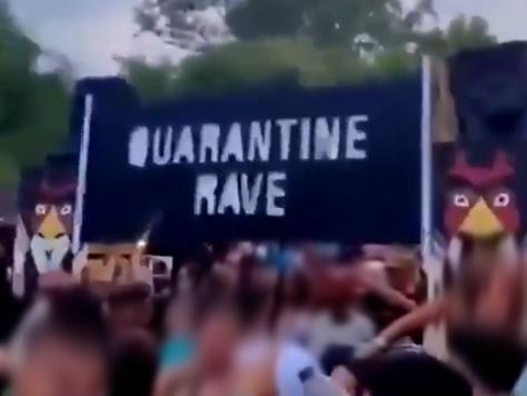Revellers in Droylsden were met with a sign deeming the event a ‘Quarantine Rave’
