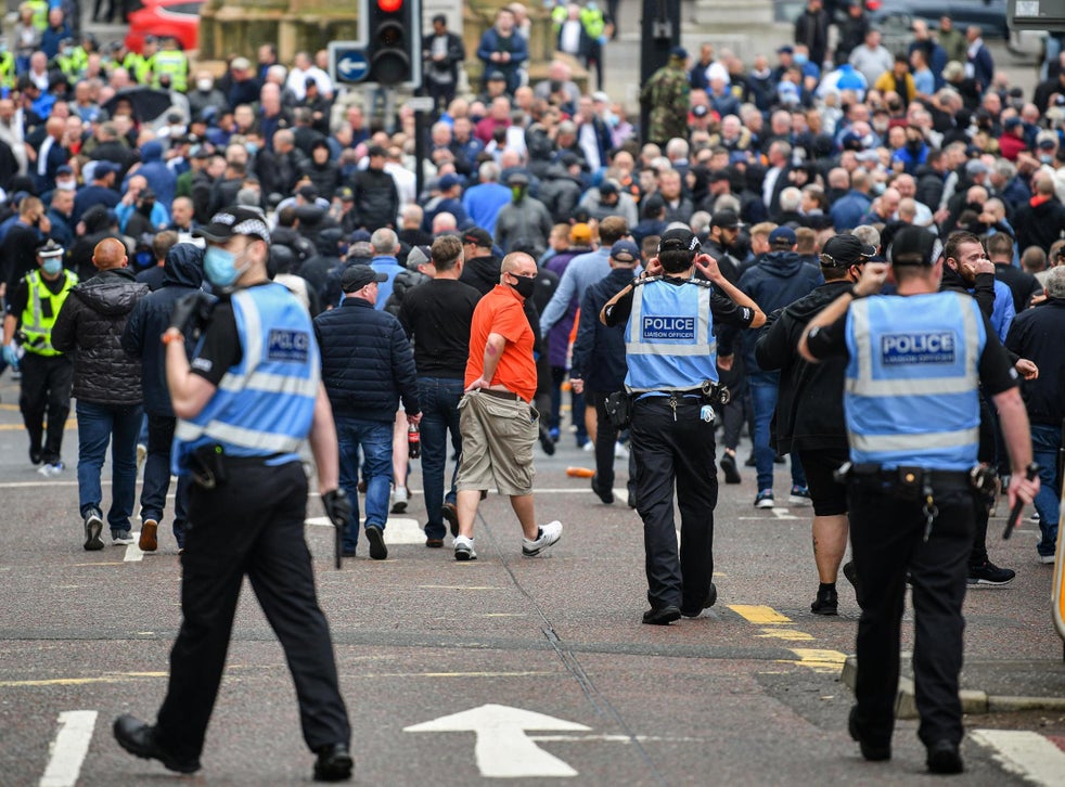 Sturgeon condemns ‘utterly shameful’ violence after rival protesters ...