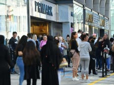 ‘Enormous’ queues outside Primark stores as non-essential shops reopen