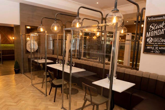 Ardnamurchan on Hope Street, Glasgow has created individual pods for customers so that the bar can reopen once lockdown restrictions on bars and pubs are lifted in Scotland