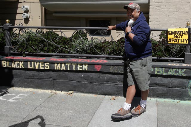 James Juanillo chalked 'Black Lives Matter' on his own wall – and was accused of illegal action by someone who assumed he didn't live there