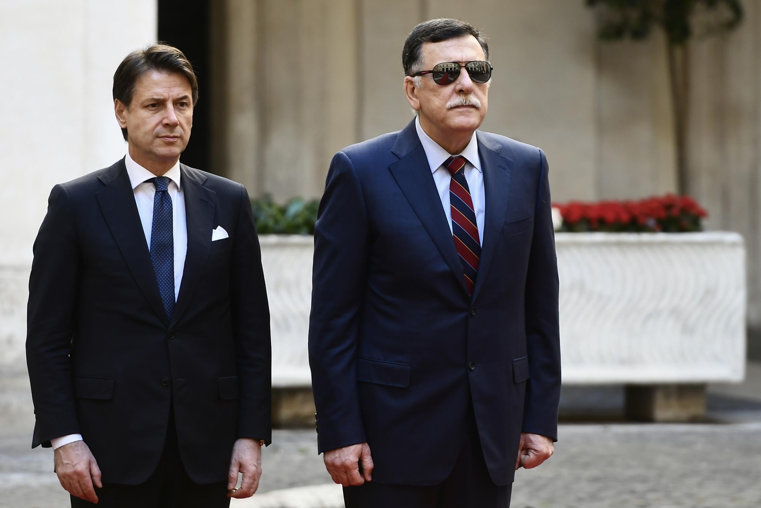 Giuseppe Conte and Fayez al-Sarraj in Rome last year (AFP/Getty)