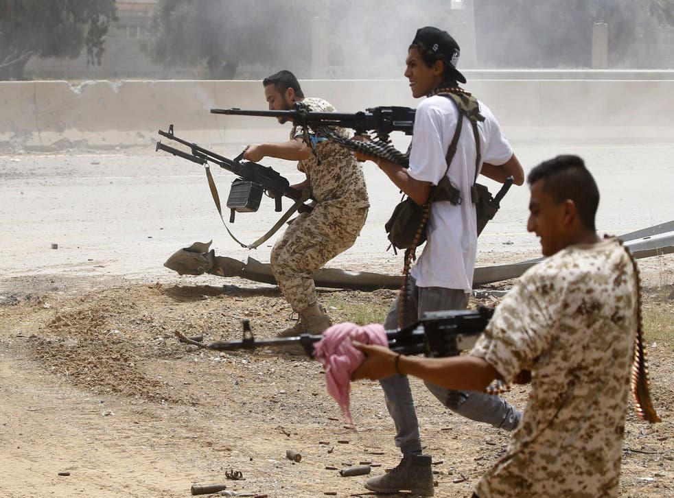 Fighters loyal to the internationally-recognised Government of National Accord (GNA), south of Tripoli