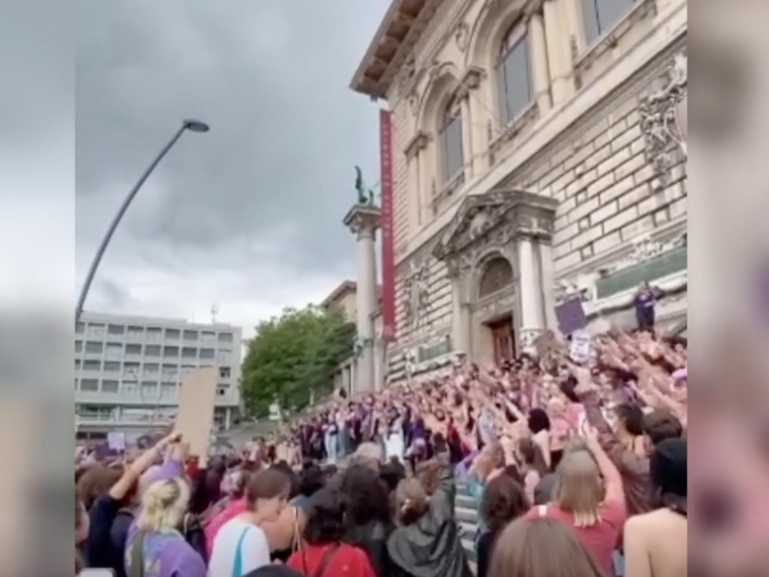 People protest against Switzerland's record on women's rights on 14 June, 2020.