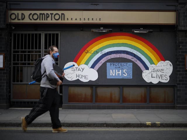 Graffiti paying tribute to health workers in London’s West End during lockdown