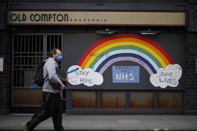 Graffiti paying tribute to health workers in London’s West End during lockdown