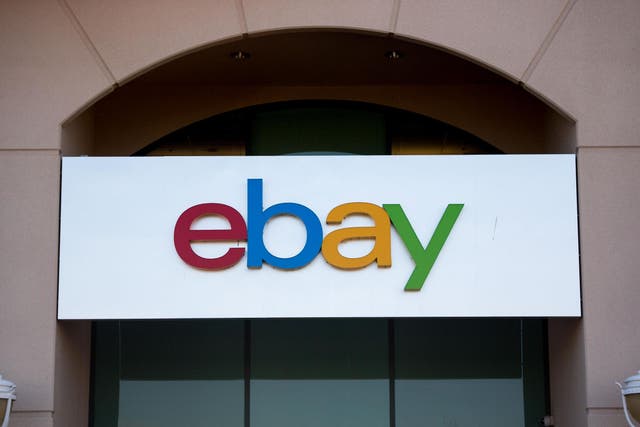 An Ebay sign is seen in San Jose, California on 4 November 2016.