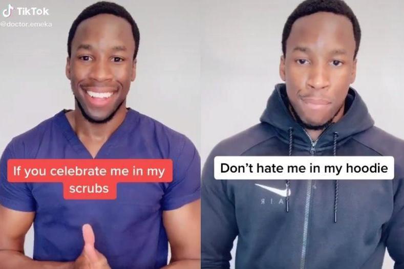 Black doctor asks people to respect him in his hoodie as well as his scrubs  | The Independent