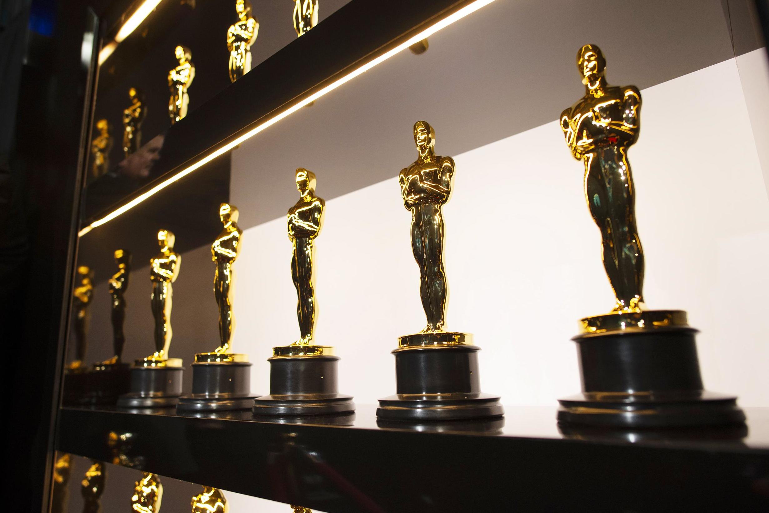 Oscars statuettes on display during the 92nd Academy Awards on 9 February 2020 in Hollywood, California.