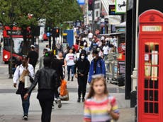 Tens of thousands return to England’s high streets as retail returns