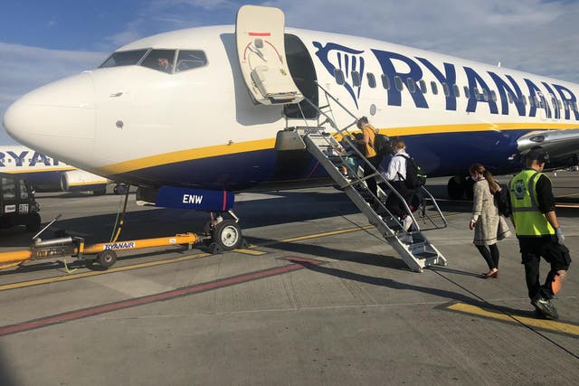 Care port: a Ryanair plane at Dublin airport