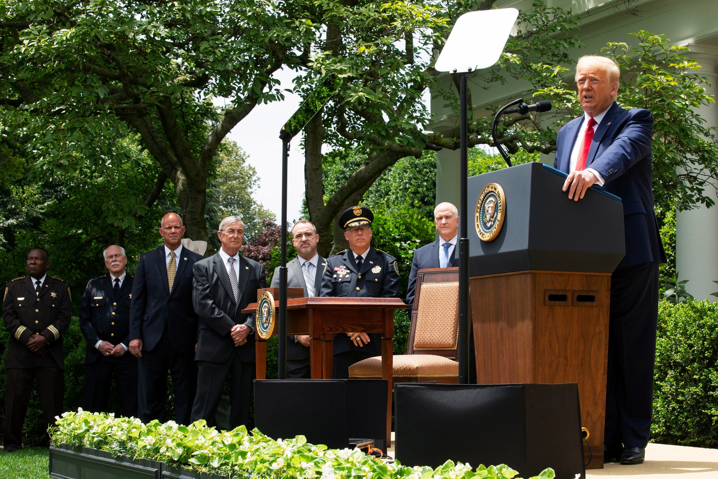 Trump follows his 'American carnage' instincts in staunchly pro-police speech amid new protests