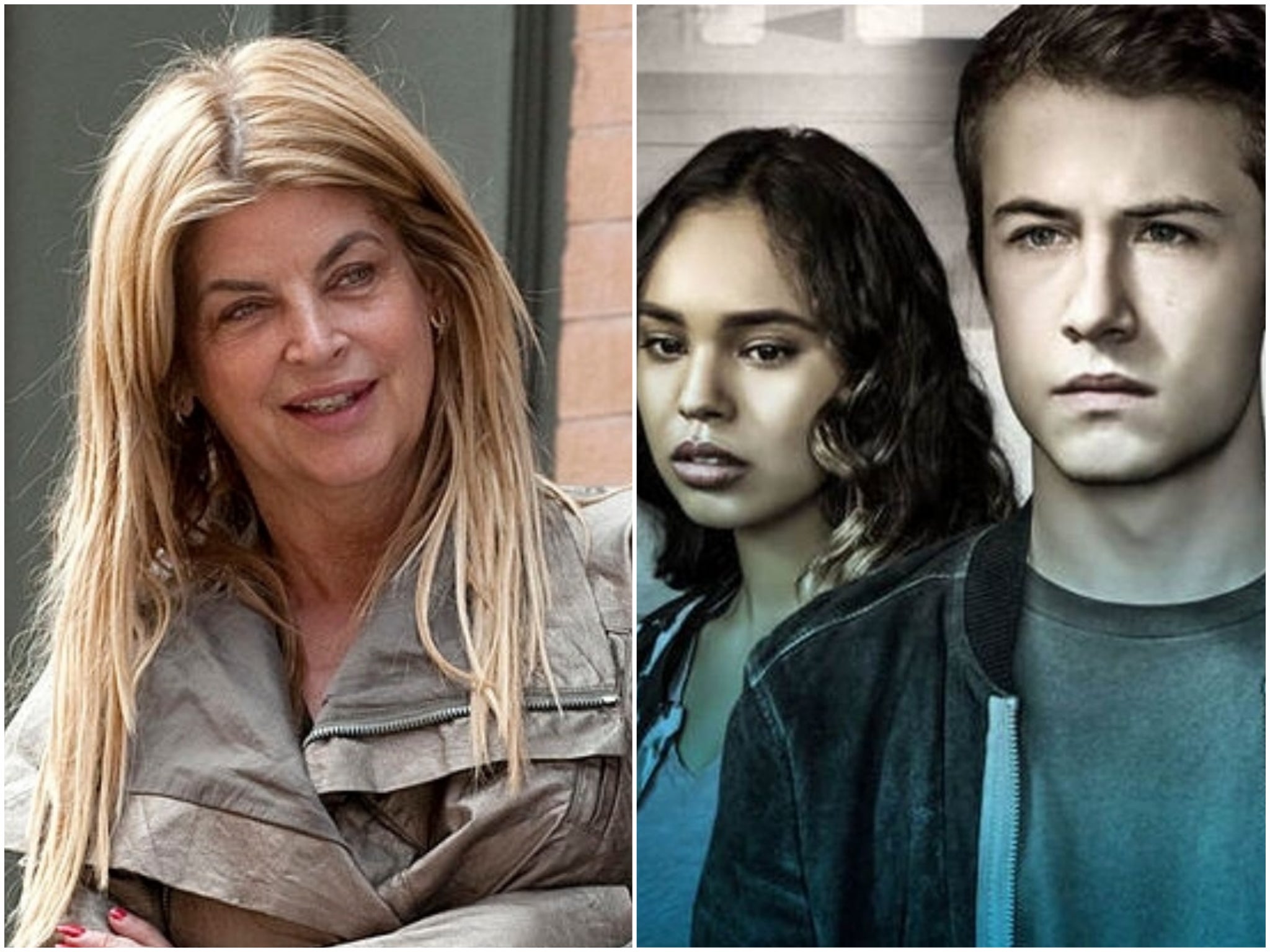 Actor Kirstie Alley and the cast of 13 Reasons Why