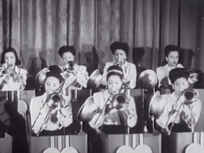 The all-women International Sweethearts of Rhythm band in a 1940’s Soundie (YouTube )
