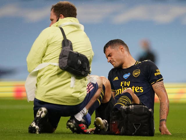 Granit Xhaka picked up an injury after just five minutes