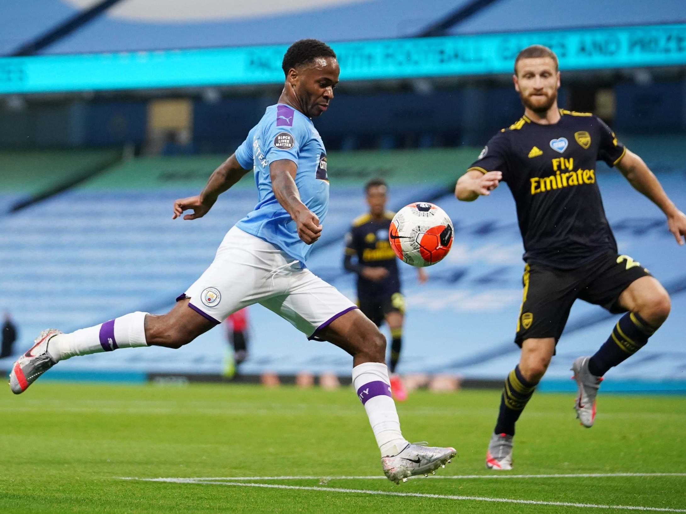 Raheem Sterling scores City's opening goal