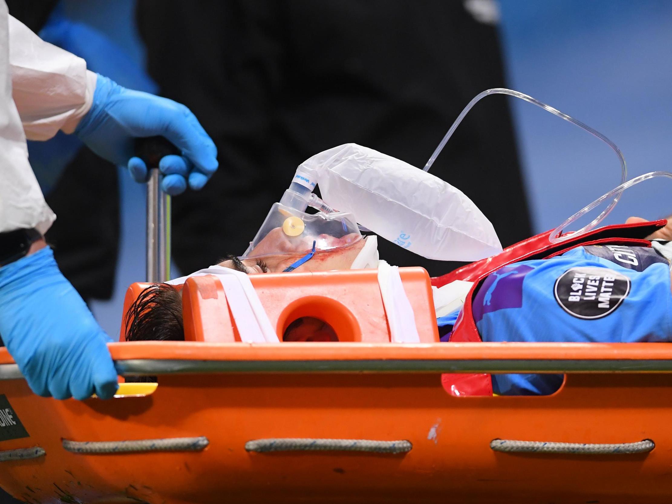 Eric Garcia was stretchered off at the Etihad