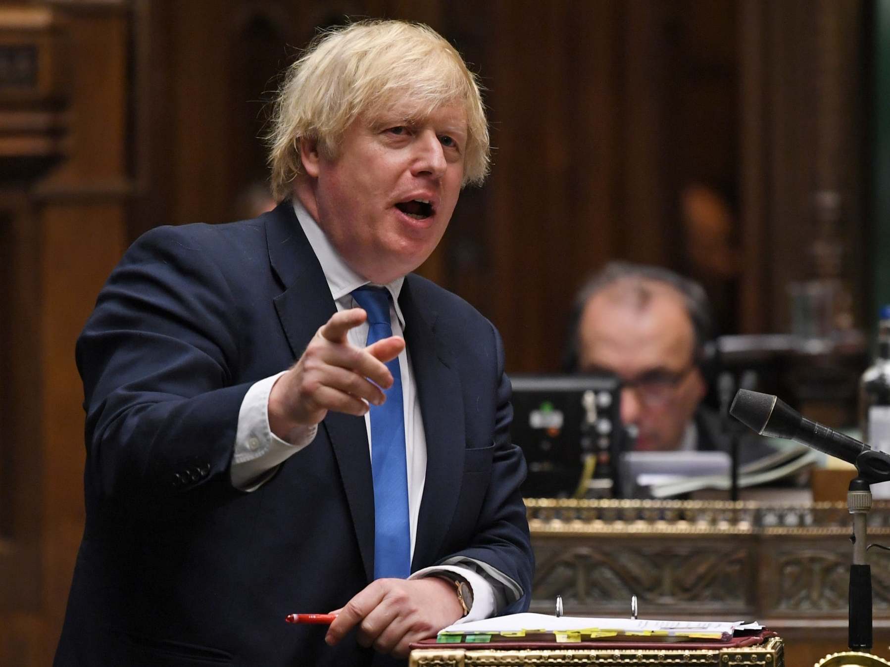 Boris Johnson speaking during the Prime Ministers Questions in the House of Commons Chamber, 17 June 2020