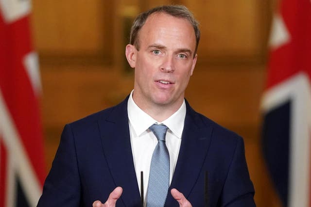Related video: Dominic Raab says he would only take the knee for the Queen and ‘the Mrs when I asked her to marry me’