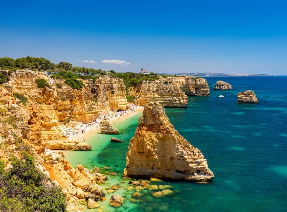 Praia da Marinha, Algarve, Portugal. The country has been one of the most receptive to UK tourists returning