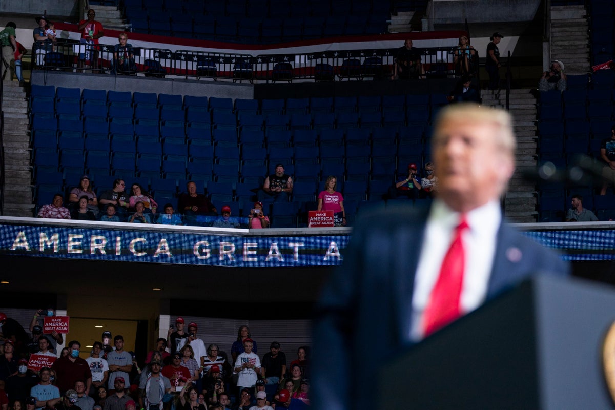 Trump rally size underwhelms as president's speech invokes racist terms ...