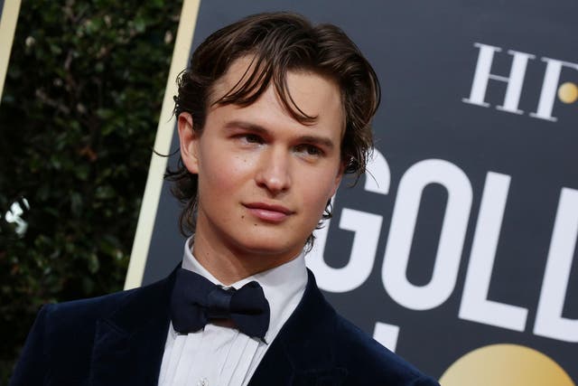 Ansel Elgort at the Golden Globes in January 2020