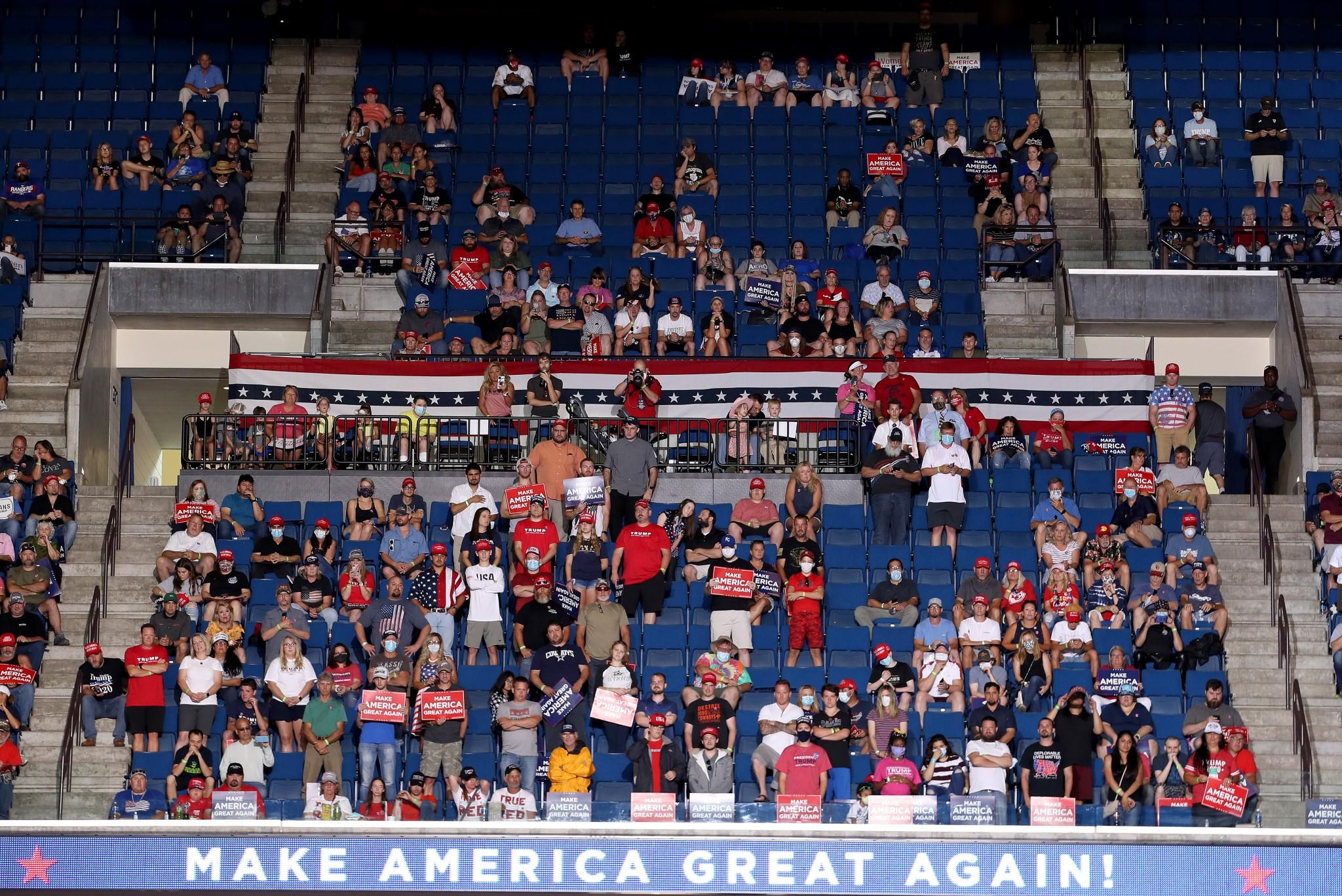 Fewer supporters than expected, and bragged about, turned out to listen to Trump speak at the rally