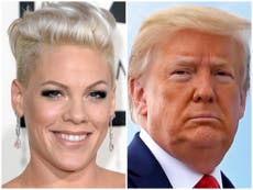 Pink in ‘giggles’ after angering Trump supporters 