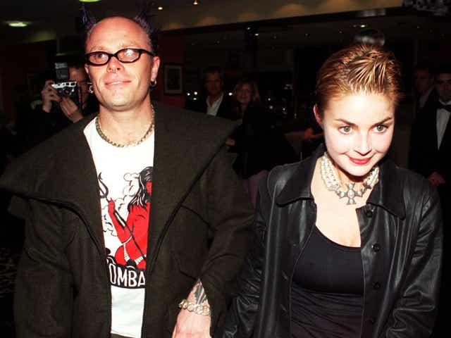 Keith Flint and Gail Porter attend a film premiere in 1999