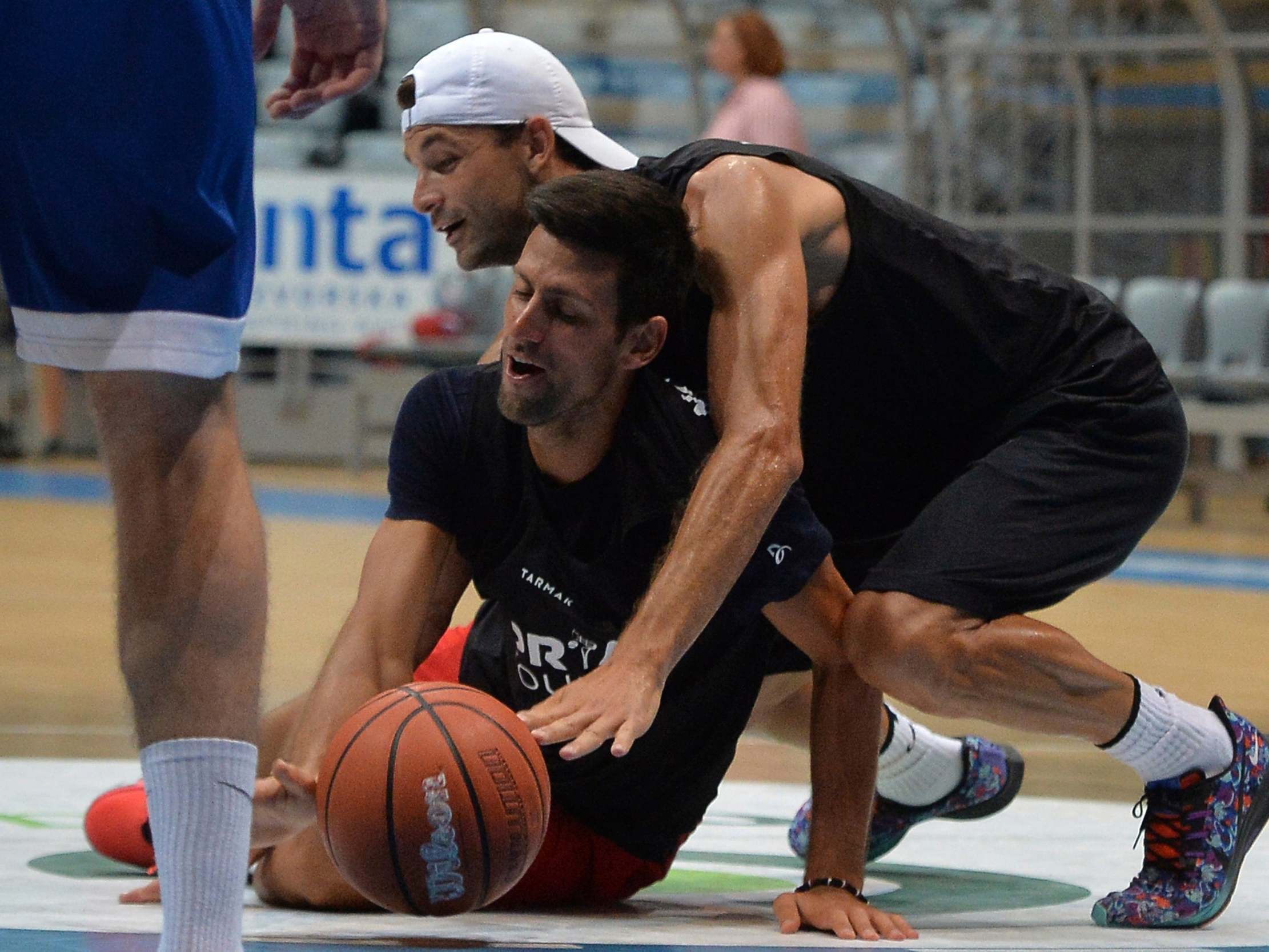 Djokovic and Dimitrov played basketball together with other players on Thursday